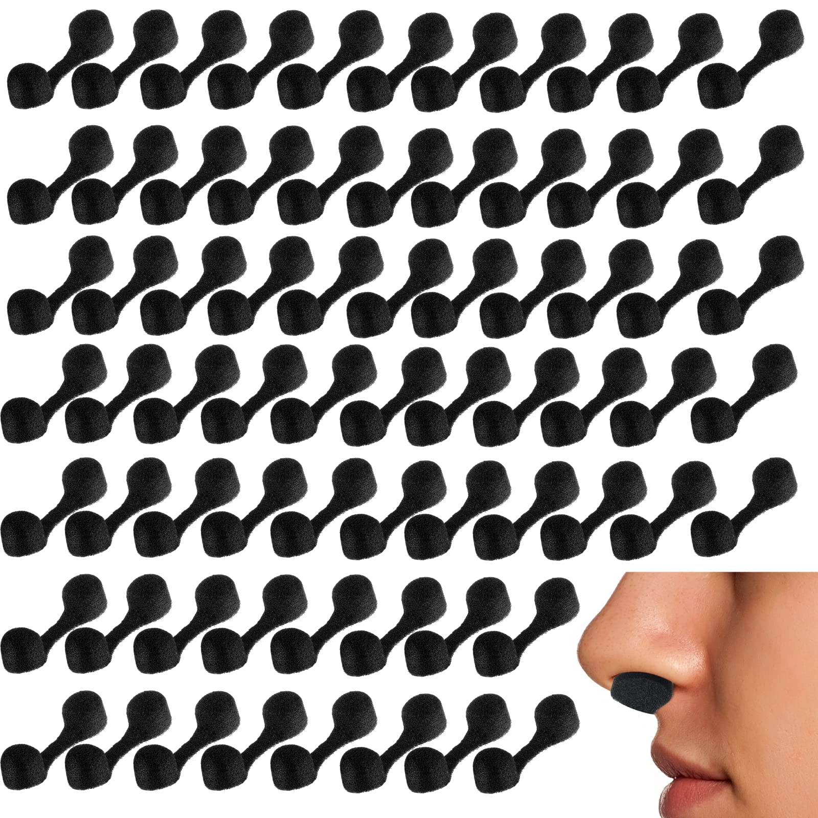 Tondiamo 100 Pcs Disposable Nose Filter Plugs for Dust Tanning,Black | Soft Spon