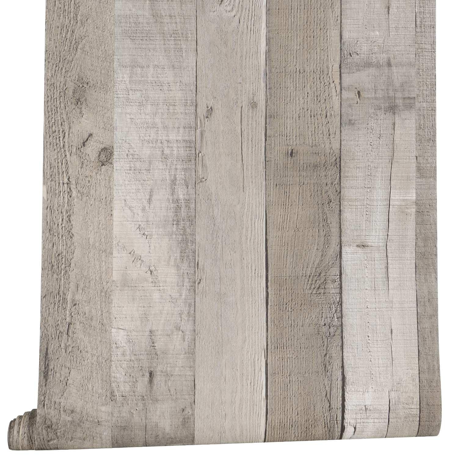 Arthome Rustiqu Bois Papier Adhesif pour Meuble,Auto Adhésif Papier Peint,Nature