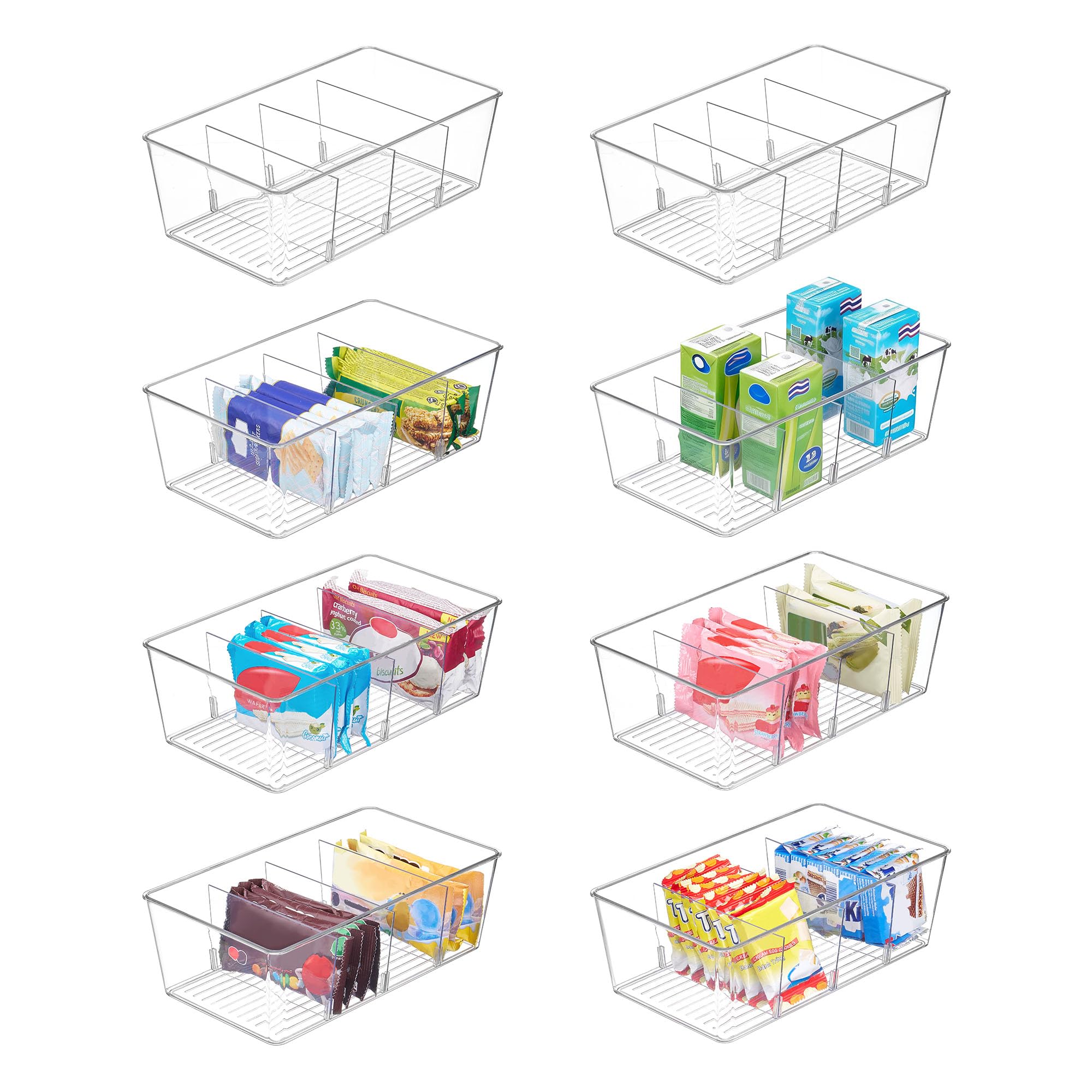 Vtopmart Clear Fridge Organizers with Dividers 8 Pieces