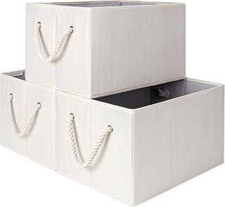 StorageWorks Large Storage Baskets for Shelf, Beige, White & Ivory, 3-Pack