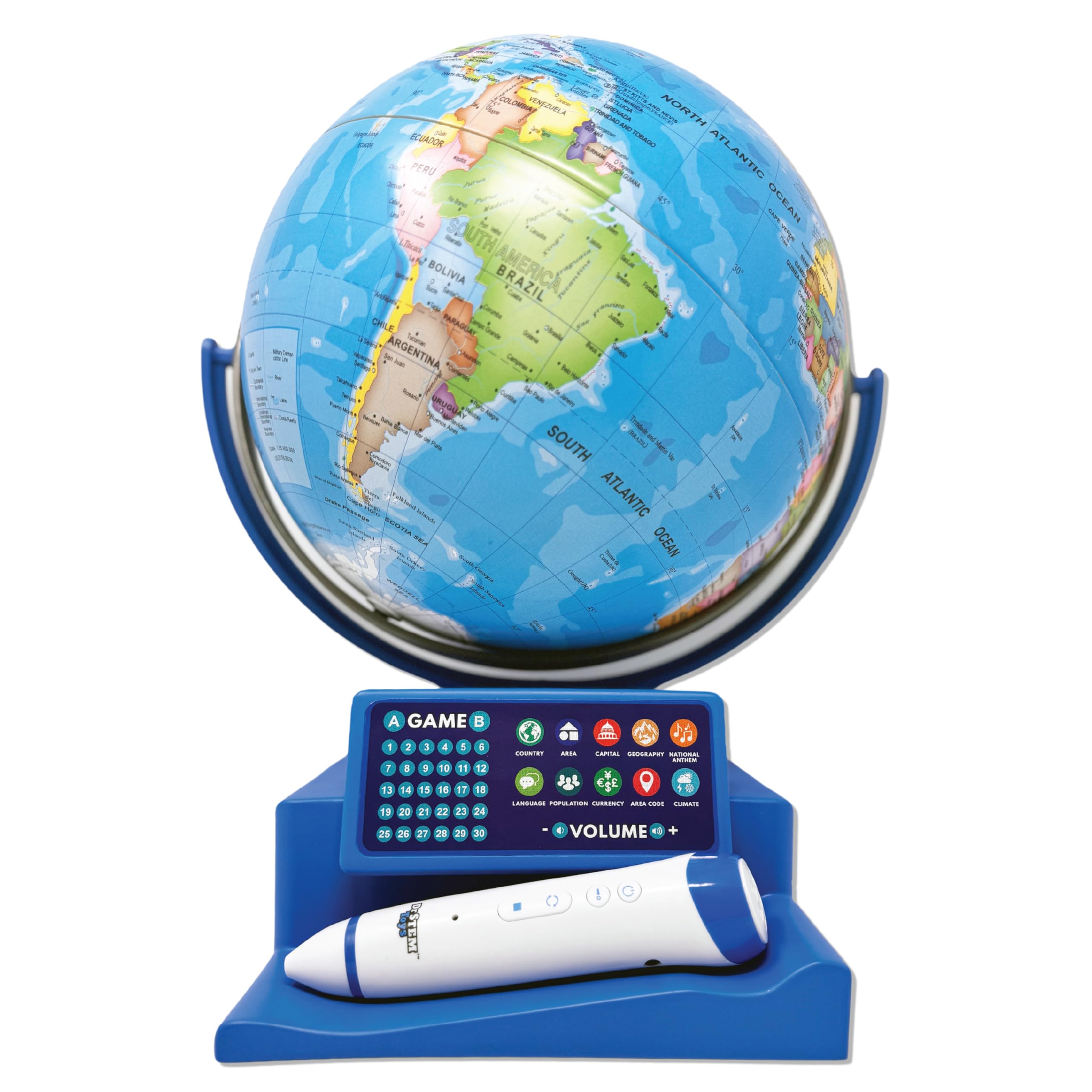 Dr. STEM Toys Interactive Talking Globe with Smart Pen, Game Panel, Quizes | 300