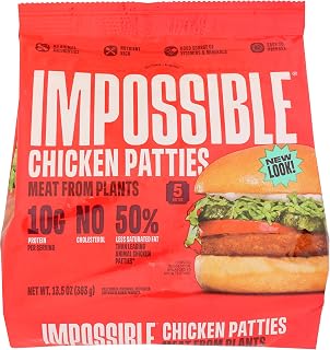 Impossible, Frozen Chicken Patties Plant Based, 13.5 Ounce