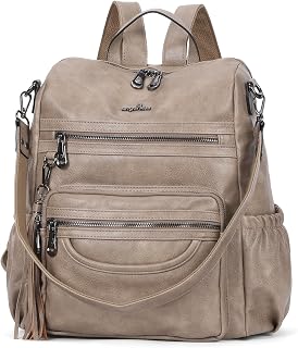 Angel Kiss Women's Backpacks & Purse - PU Leather Zipper Casual Backpacks & Shoulder Bags