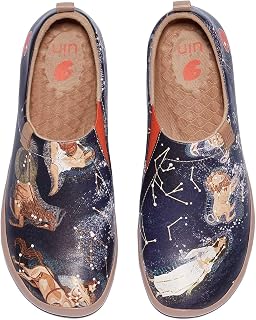 UIN Women's Slip On Lightweight Comfort Flats Sneakers Walking Casual Art Painted Travel Shoes Cute Bear Heart Warm Cuenca