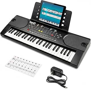 RockJam RJ549 49 Key Keyboard Piano for Beginners with Note Stickers | Beginner electric keyboard with power supply, sheet music stand, note stickers and Simply Piano lessons for kids