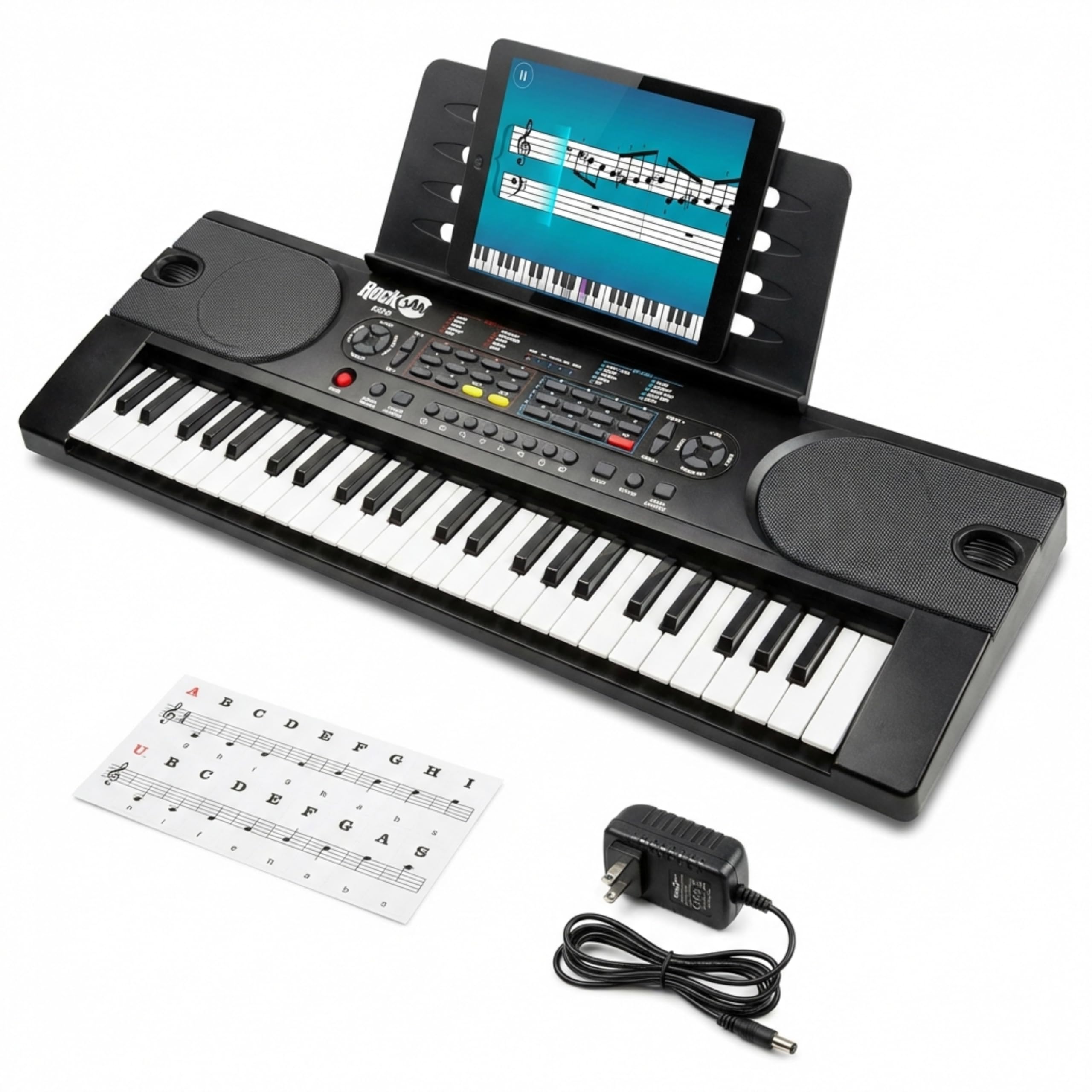 RockJam RJ549 49 Key Keyboard Piano for Beginners with Note Stickers | Beginner 