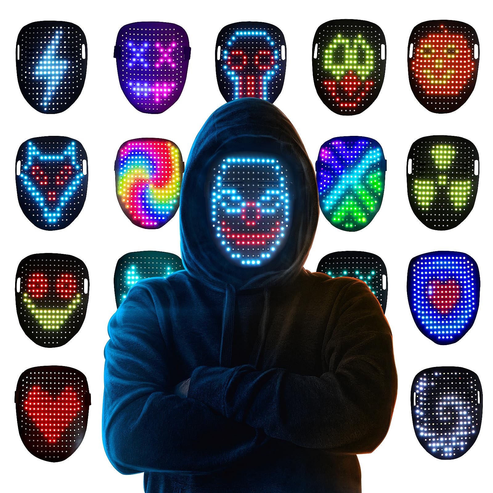 LED Light Up Mask with Gesture Sensing, Kids Toys Gifts for Boys | Face-transfor