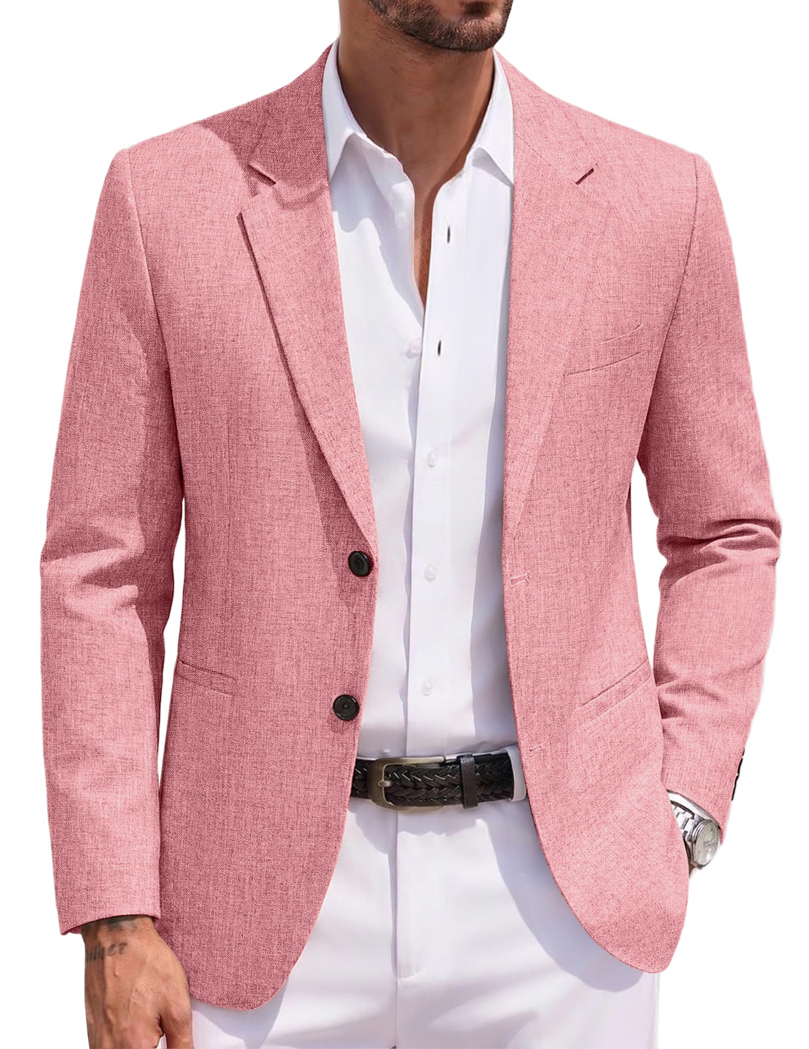 Coofandy Mens Casual Blazer Jacket Lightweight Two Tone Knit Jacket
