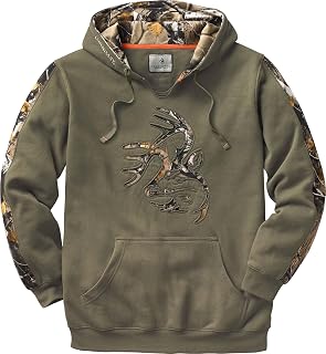 Legendary Whitetails Men's Camo Hoodie Pullover Sweatshirt Midweight V-neck Design Hooded Sweatshirt