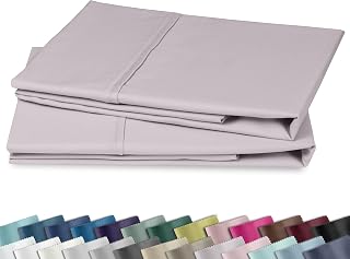 California Design Den King Size Pillowcase Set - 400 Thread Count, 100% Cotton Sateen, Luxury Set of 2 Pillow Covers, Breathable, Cooling, Soft for Comfortable Quality Sleep - Dusky Lavender Grey