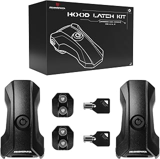 SEVEN SPARTA Locking Hood Latches for Jeep Wrangler JL/JLU &amp; Gladiator JT | Locking Hood Upgrade, Keys &amp; Security Screws Included, OEM-Style Aluminum Latches for 2018-2026 Wrangler JL/JLU, JT