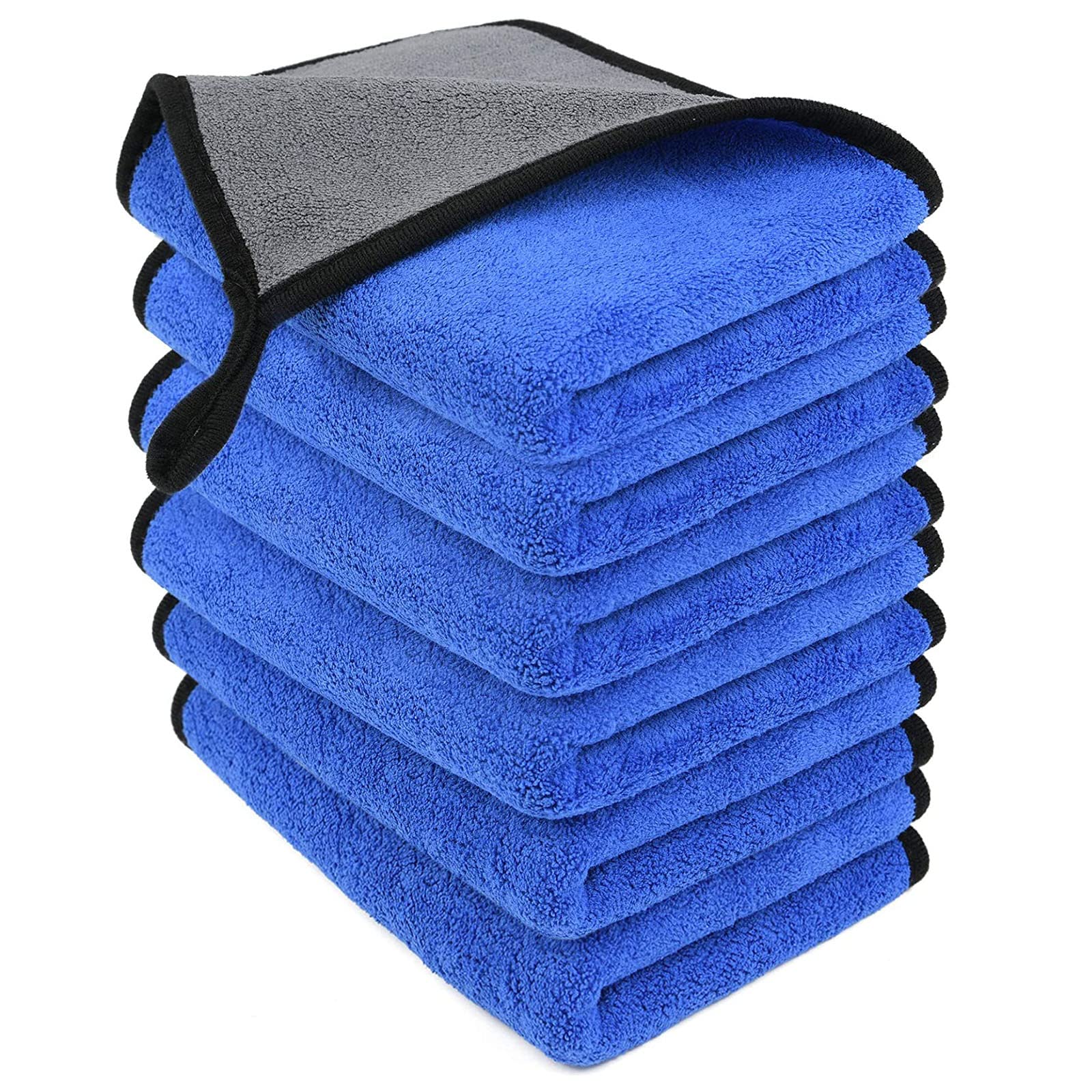 URAQT Microfibre Cleaning Cloths, 6 Pack, Two-layer Thickened Towels, Lint Free 