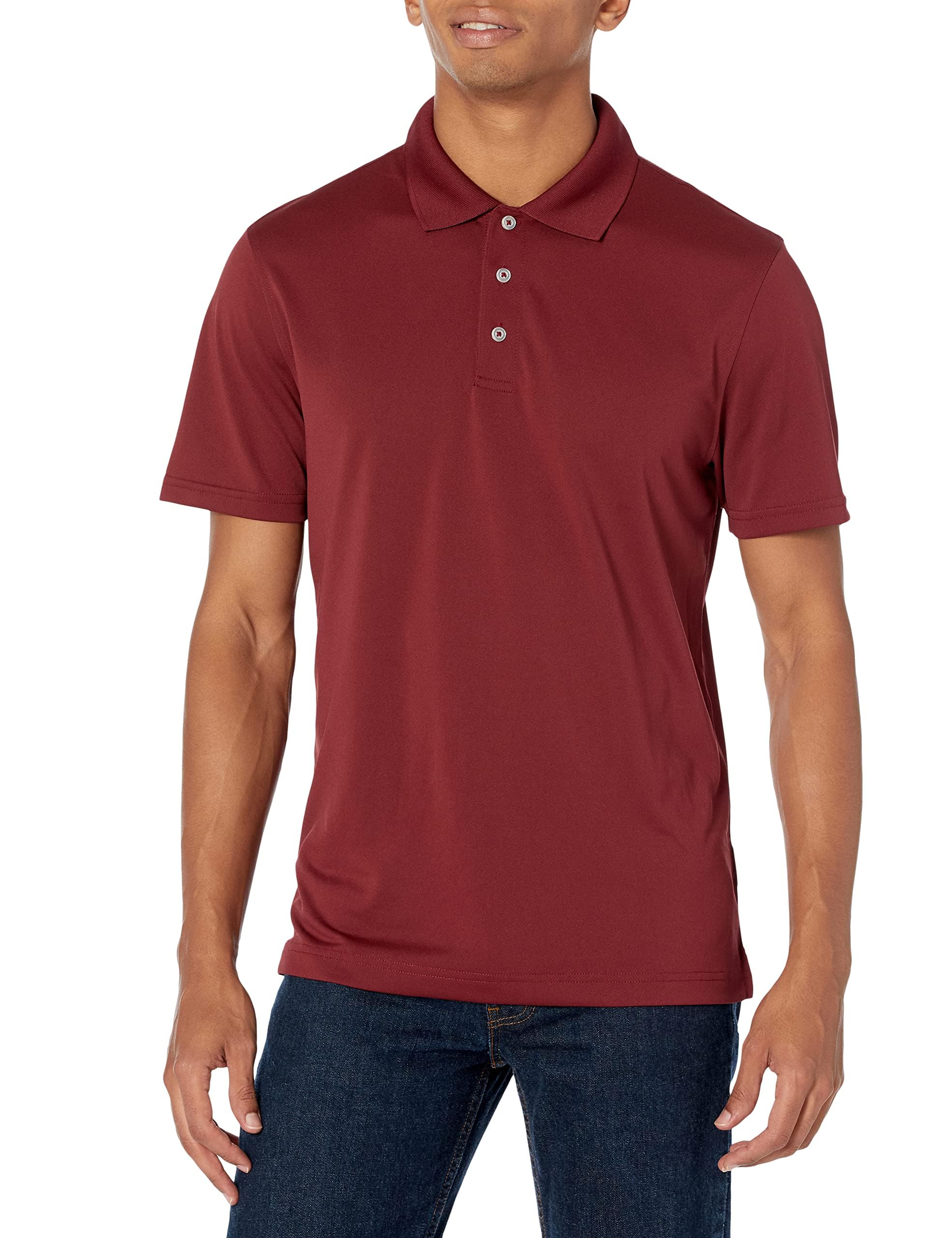 Amazon Essentials Men's Moisture Wicking Golf Polo Shirt, Short Sleeve, Slim-Fit