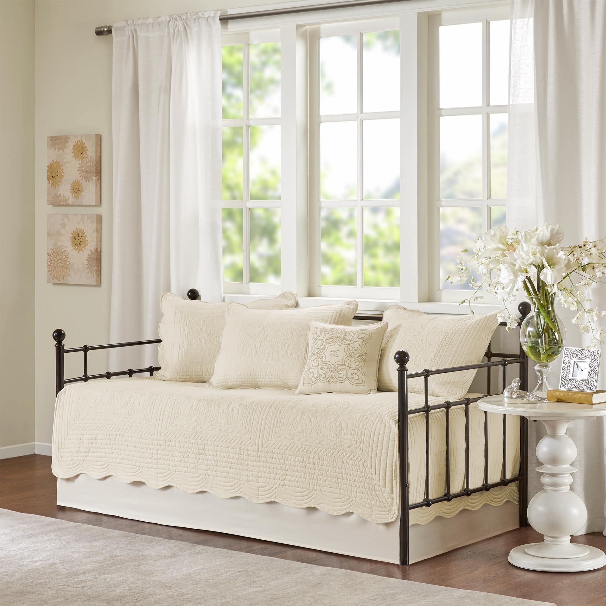 Madison Park Cottage Medallion Quilted Daybed Cover Set, 6PC, 39"x75" | All Seas