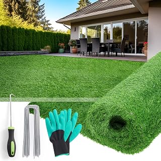 Artificial Grass Turf Outdoor, 4x6ft Fake Grass Mat with Drainage Holes | Synthetic, Realistic, Pet-Friendly, Dog Potty Training，Indoor Carpet for Balcony, Patio, Garden, Landscape Lawn Decoration