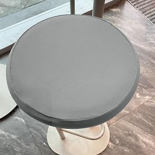 Round Stool Cover – Bar Stool Seat Cover, Vanity Cushion Slipcover for Round Chair, Stretchable & Washable for Circle Chair, 12"-14", Light Gray