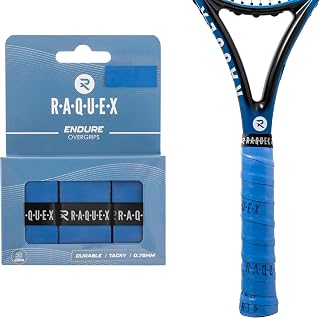 Raquex Endure Racket Overgrip Tape – 3 Pack Racquet Overgrip Tape, Durable, Dry Feel, 0.75mm Thickness - Anti Slip Over Grip for Tennis Racket, Badminton, Squash, Padel