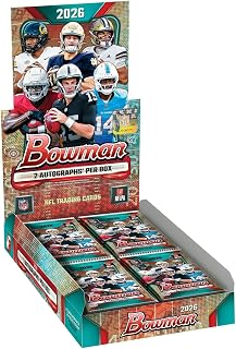 2026 Bowman Football Hobby Box | 20 Packs/Box, 8 Cards/Pack | 2 Autographs