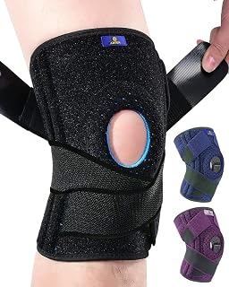 ABYON Knee Brace Adjustable Knee Braces with Side Stabilizers and Patella Gel Pads for Men Women Knee Pain Meniscus Tear Arthritis Joint Pain