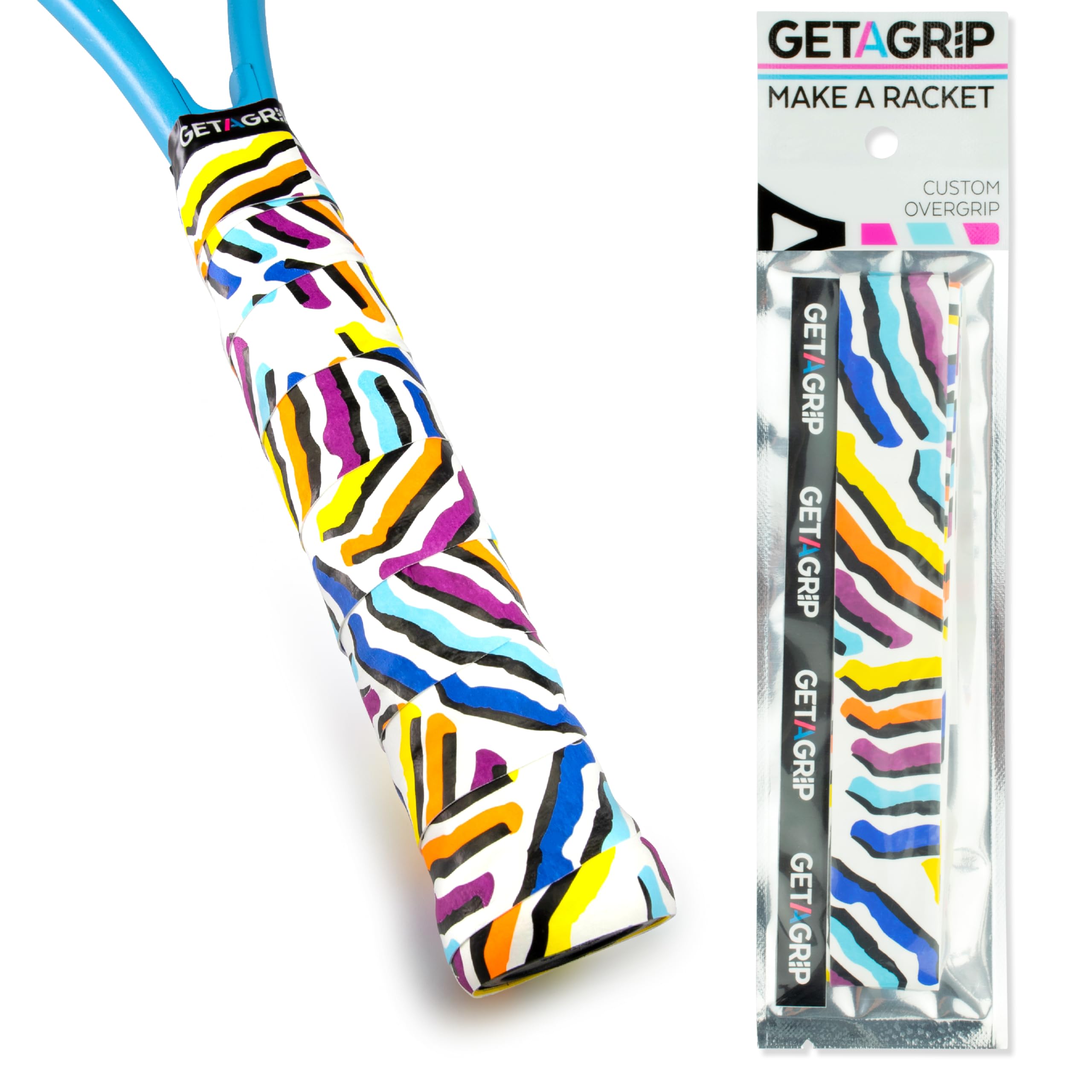 GET A GRIP - Custom Tennis Racket Grip Tape - Anti-Slip/Quick-Drying Tennis Over