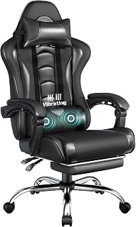 Yaheetech Ergonomic Gaming Chair Massage Reclining Backrest Black