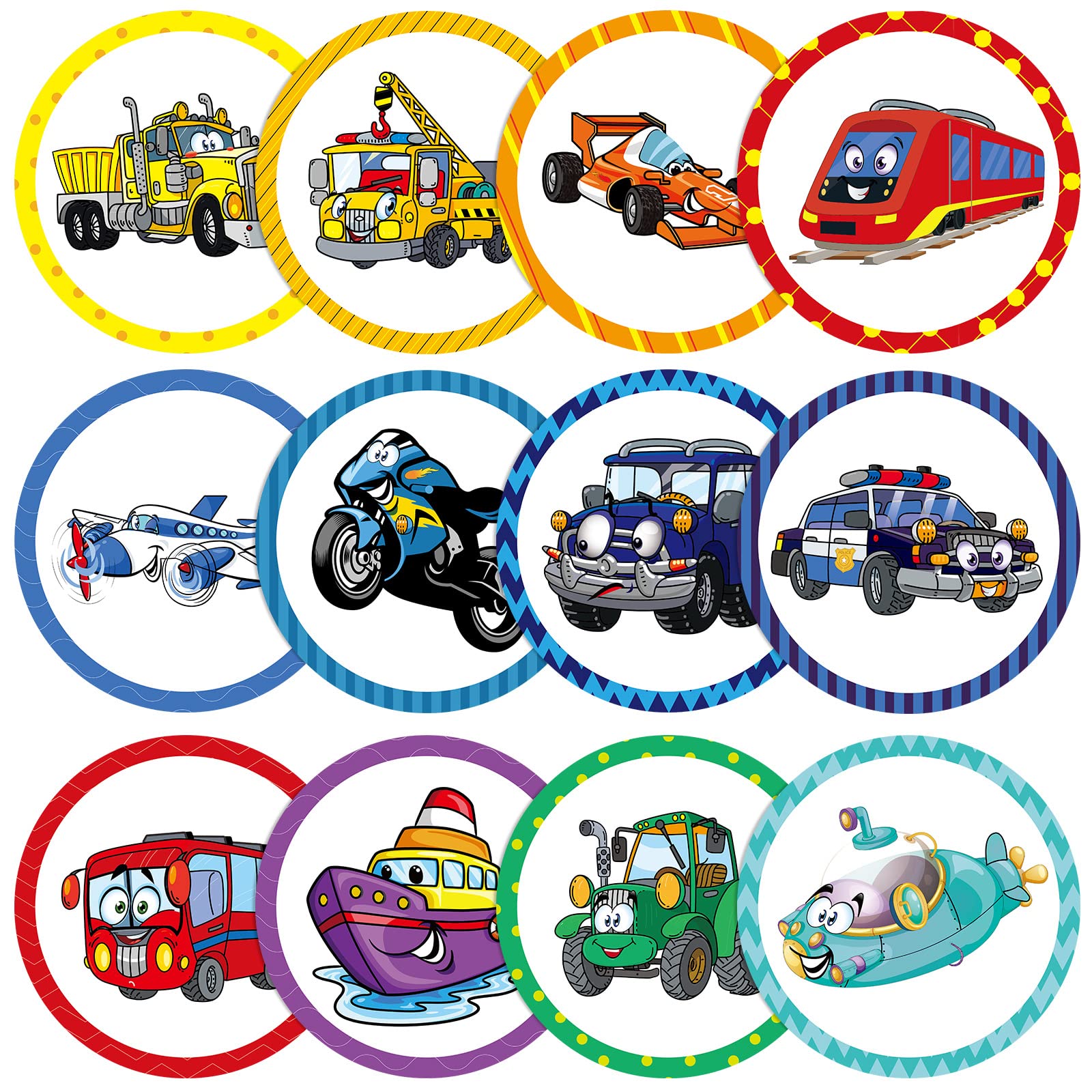 Eersida 120 Pcs Potty Targets for Boys Pee Training, Transportation Style | Flus