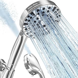 BESAQUO 9 Functions High Pressure Handheld Shower Head with Power Wash | Pause Mode for Water Saving, Power Wash for Tub&Tile, Easy Clean Nozzles, 6ft Hose,Bracket/ Premium Chrome