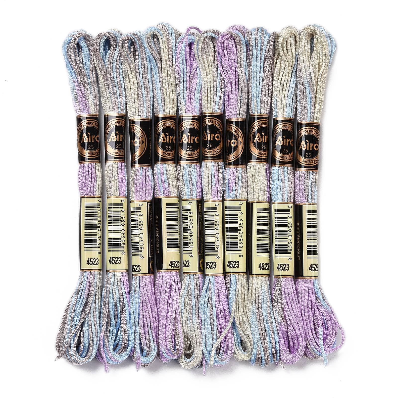 10 Skeins Lilac Embroidery Thread 0.5mm Polyester 6 Ply Embroidery Thread for Cr