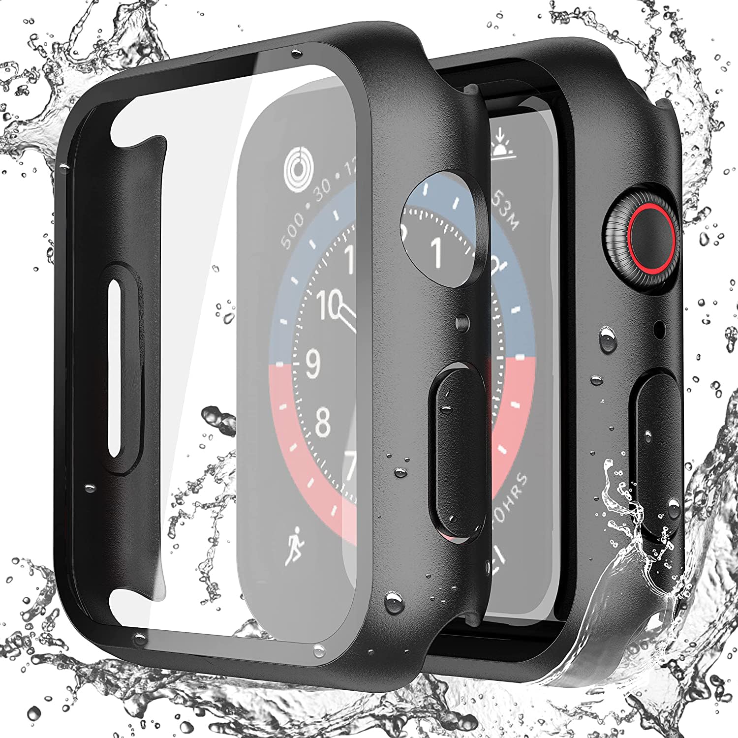 Misxi 2-Pack Waterproof Case for 44mm Apple Watch SE3/SE2/SE/Series 6/5/4 | Cove