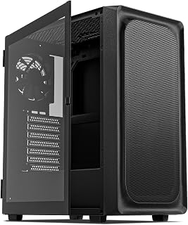 DARKROCK EC2 ATX Mid Tower Gaming Computer PC Case, Type-C Ready | Supports 50 Series Graphics Cards, Tempered Glass Side Panel, up to 8 x 120mm Fans & 360mm Radiator, 1 x Pre-Installed Fan