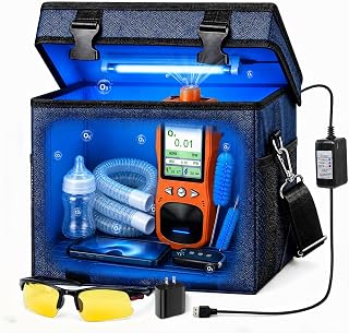 UV Sanitizer Box with Ozone Foldable Large Cleaner and Sanitizing Machine with 3-level Timer，Sanitization Bag Household for Phone, Toys, Keys, Hose, Earphones and Shoes 360° Ozone UVC Sanitization