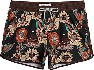 maamgic Mens Swim Trunks Retro Swim Shorts 4 Way Stretch with Mesh Vintage 80s 90s Quick Dry Swimsuits Board Shorts