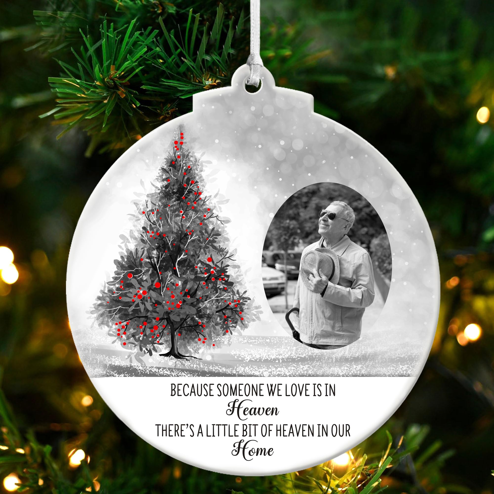 Personalized Memorial Christmas Ornaments with Photo - Custom Christmas Tree Dec