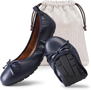 DREAM PAIRS Women's Foldable Bowknot Ballet Flats