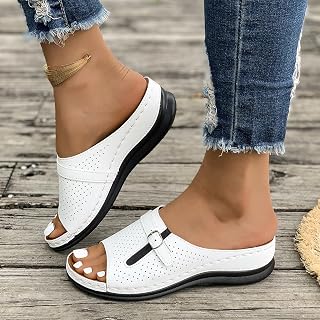 Women Wedge Sandals Slip On Elegant Summer Comfortable Slides Lightweight Memory Foam Walking Casual Platform Shoes