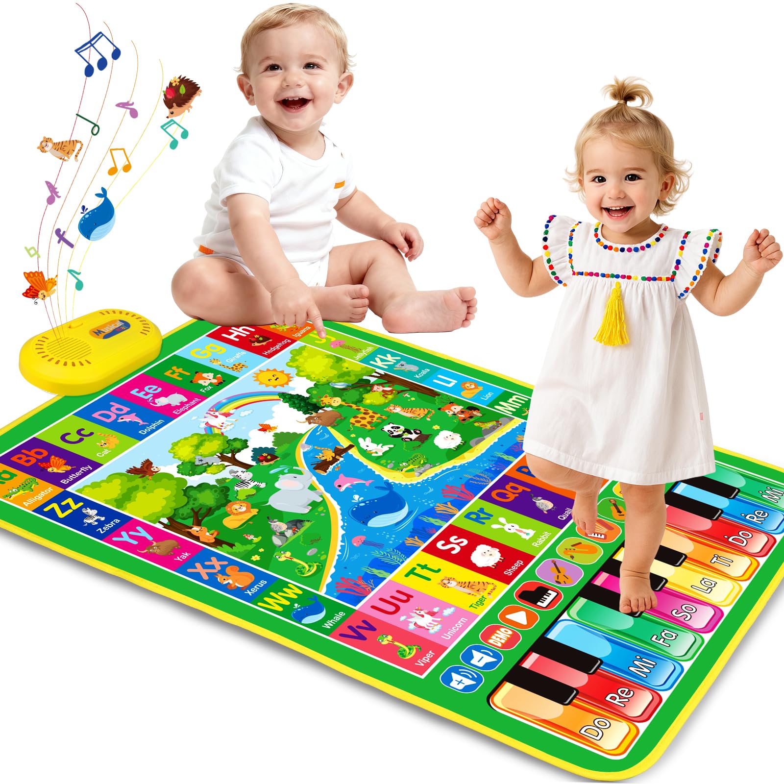 Baby Toys for 1 Year Old Gifts: 3 in 1 Alphabet Animal Piano Music Play Mat | To