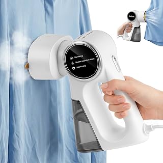 Vacuum Steamer for Clothes, 2-in-1 Clothes Steamer, 6000pa Powerful Suction | Clothes Steamer Handheld Both Hanging & Flat Ironing, Adjustable Suction Power from 3000-6000Pa, Suitable for Home and Travel