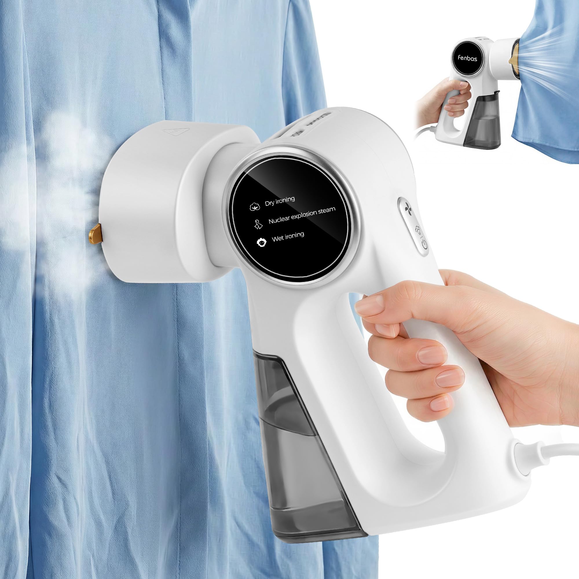Vacuum Steamer for Clothes, 2-in-1 Clothes Steamer, 6000pa Powerful Suction | Cl