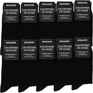 Occulto Black Socks for Women 10-20 Pairs (Model: Hermine)