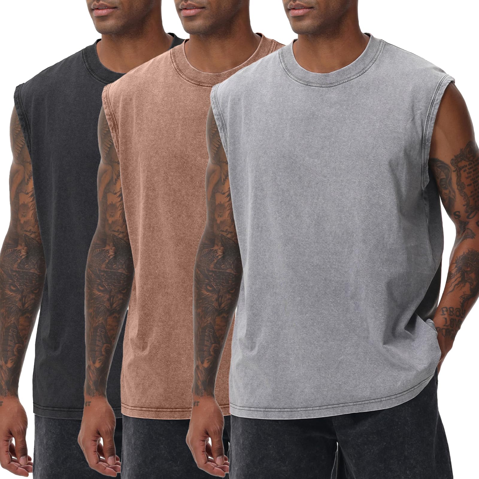 SnowElve Mens Workout Tank Tops Sleeveless Tee Shirts Men Muscle Shirt Gym Acid 