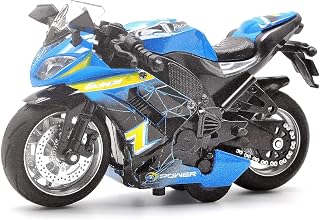 BOBUEXER - Authentic Die-Cast Motorcycle with Music Lighting,Diecast Motorcycle Toys for Age 2-4,Toy Moto Bike for Kids and Collectors Age 3-5(Blue)