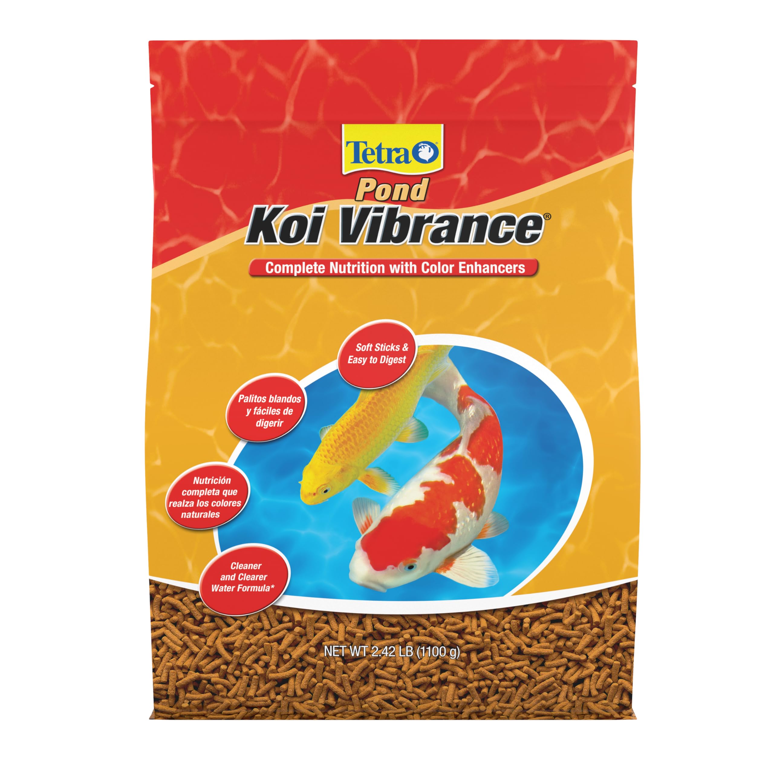 Tetra Pond Koi Vibrance Soft Sticks, Floating Pond Fish Food, 2.42 lbs | Daily D