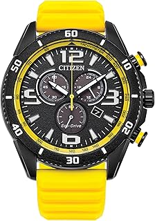 CITIZEN Men's Eco-Drive Sport Casual Brycen Watch, Blue Silicone Strap, Chronograph (Model: AT2586-05E)