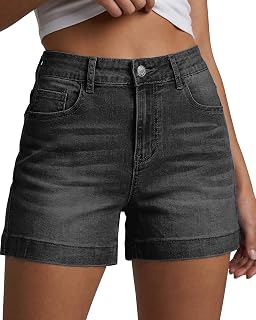 luvamia Jean Shorts for Women High Waist Stretch Jorts Summer Denim Shorts