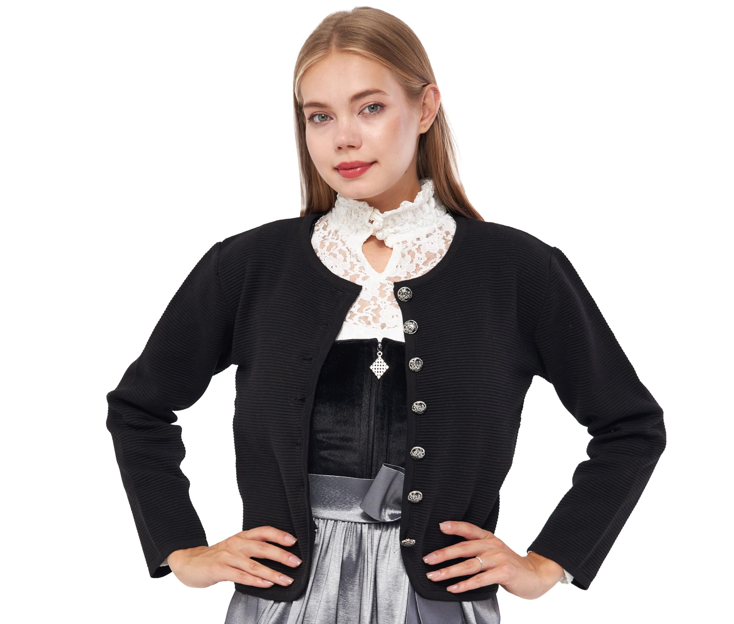 Lifos Women's Costume Jacket - Dirndl Jacket Short Traditional Cardigan