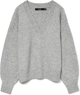 VERO MODA LS V-Neck Vmboom Noos Women's V-Neck Pullover