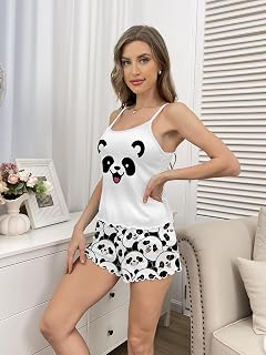 Ensemble de pyjama 2 pièces pour femme, haut caraco et short, vêtements de nuit, ensemble de pyjama d'été pour femme, vêtement de nuit décontracté, tenue d'intérieur