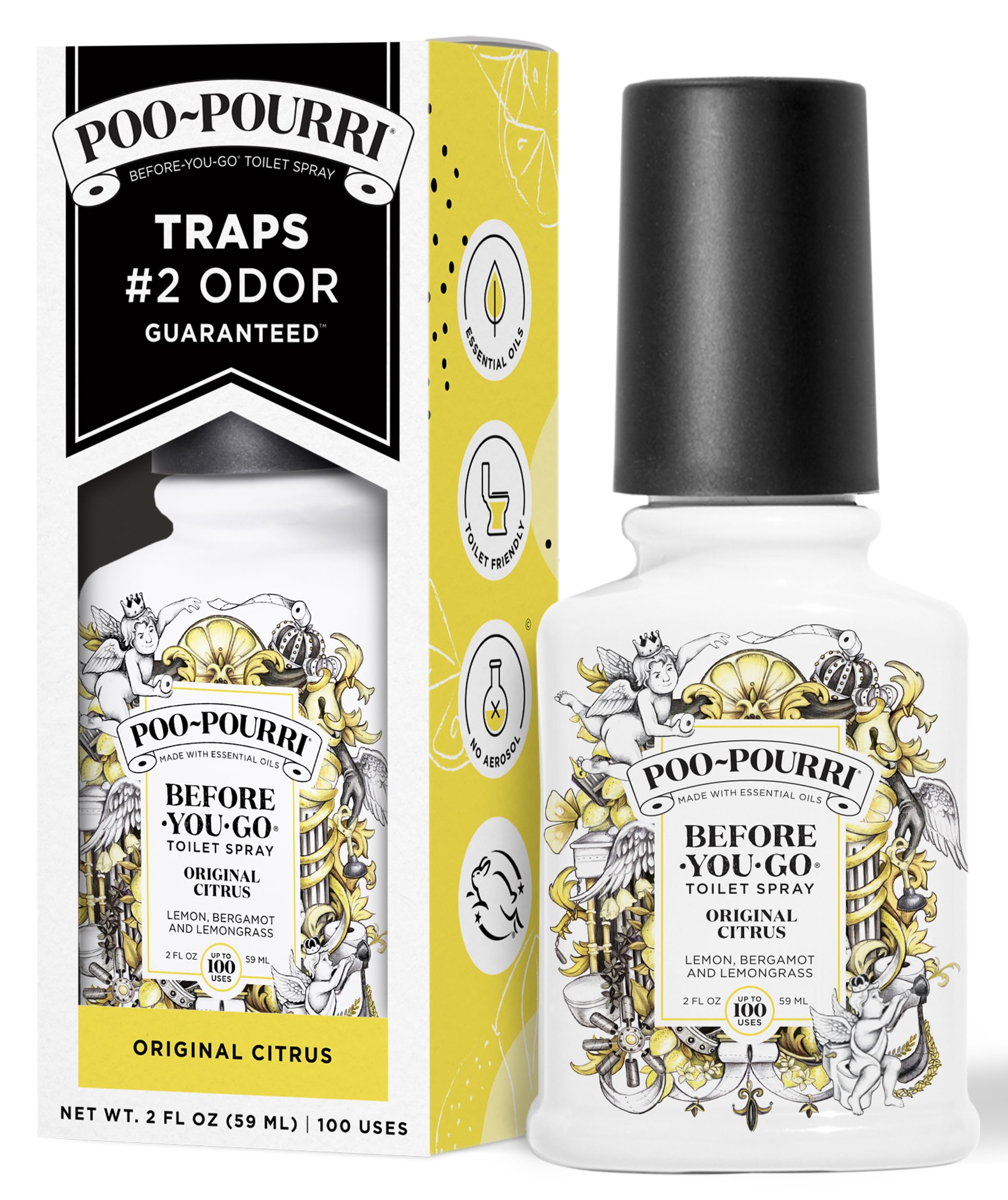 Poo-Pourri Before-You-Go Toilet Spray, Original Citrus, 2 Fl Oz | Bathroom Odor 