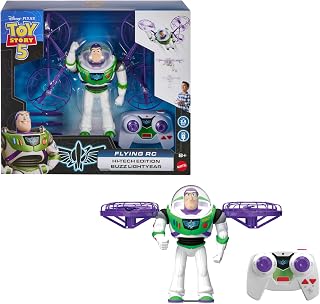 Mattel Disney and Pixar Toy Story 5 Flying RC Buzz Lightyear | Hi-Tech Edition Remote Controlled Electronic Split Wing Space Ranger, JKV53