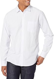 Amazon Essentials Men's Regular-Fit Long-Sleeve Casual Poplin Shirt, Button Front, Business Casual, Collared